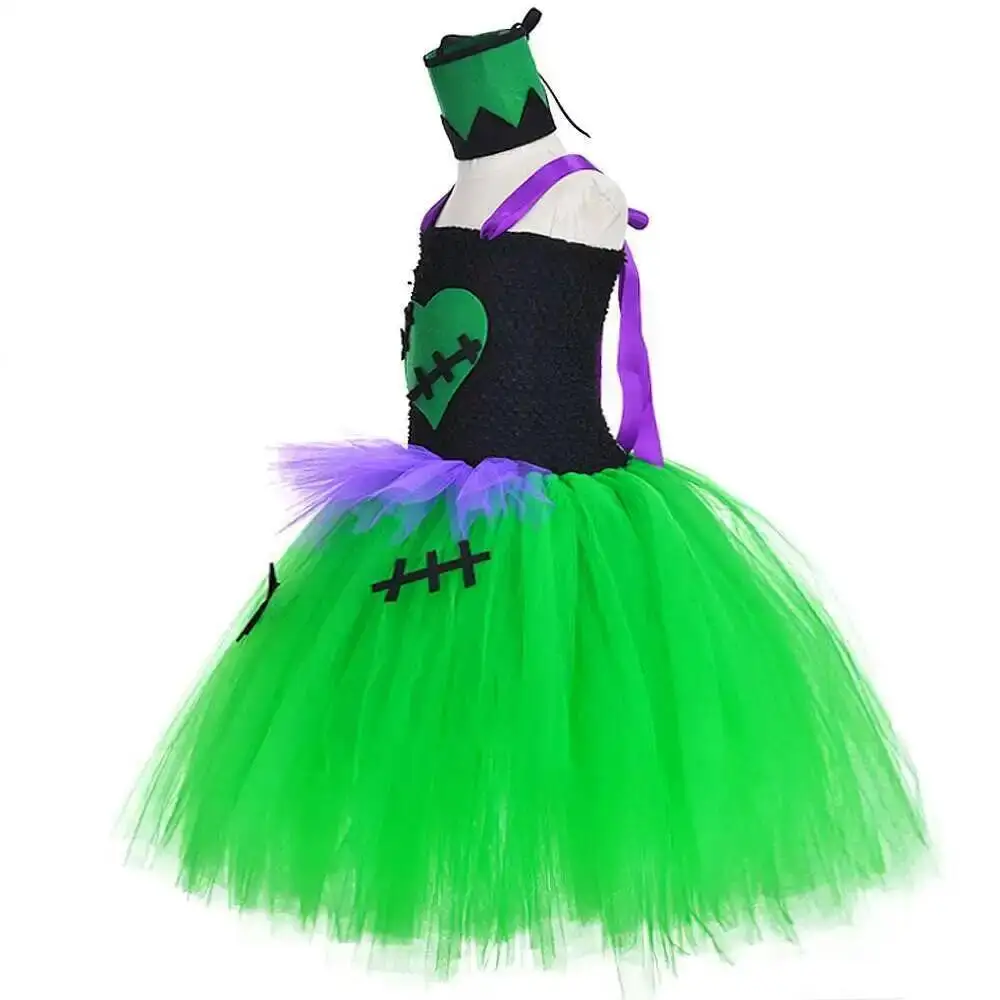 أزياء دمية الفودو المكسورة للفتيات فستان توتو فاخر للهالوين المخيف للأطفال ملابس تنكرية لحفلات الكرنفال ملابس زاحفة #3