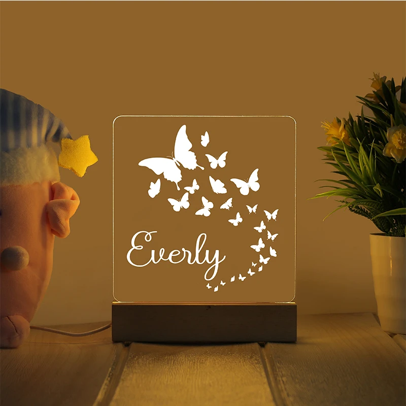 Personalized Name Night Light 1st Birthday favor custom lamp for baby shower unique night light for nursery Kids room decor