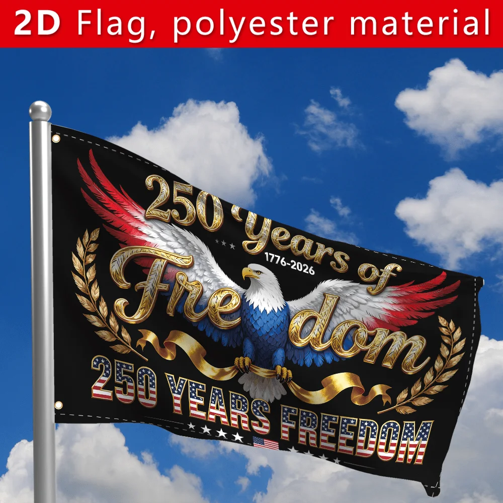 250 Years of Freedom 1776-2026 Commemorative Polyester Flag Banner Decoration
