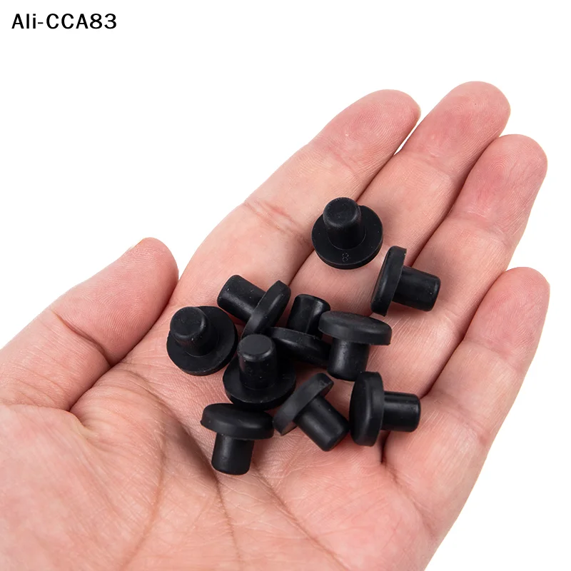 (YY) 10 قطعة 2025 جديد الصلبة المطاط ثقب قبعات 3-12 مللي متر ارتفاع درجة الحرارة المقاومة ختم ثقب المقابس