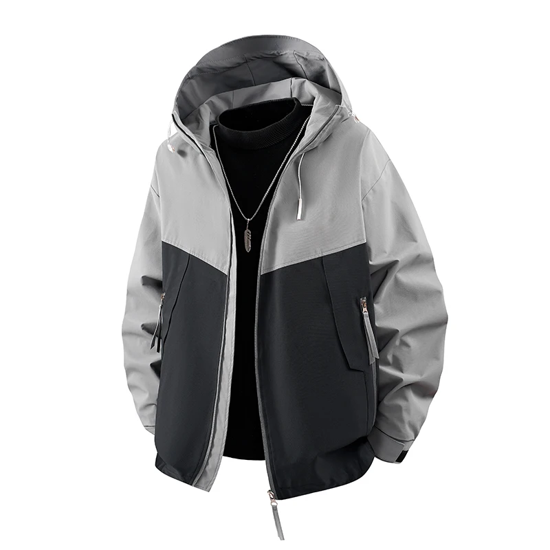 

Ветрозащитная уличная куртка на молнии с капюшоном, мужская одежда высокого качества, дышащая удобная верхняя одежда на молнии Roupas Masculinas
