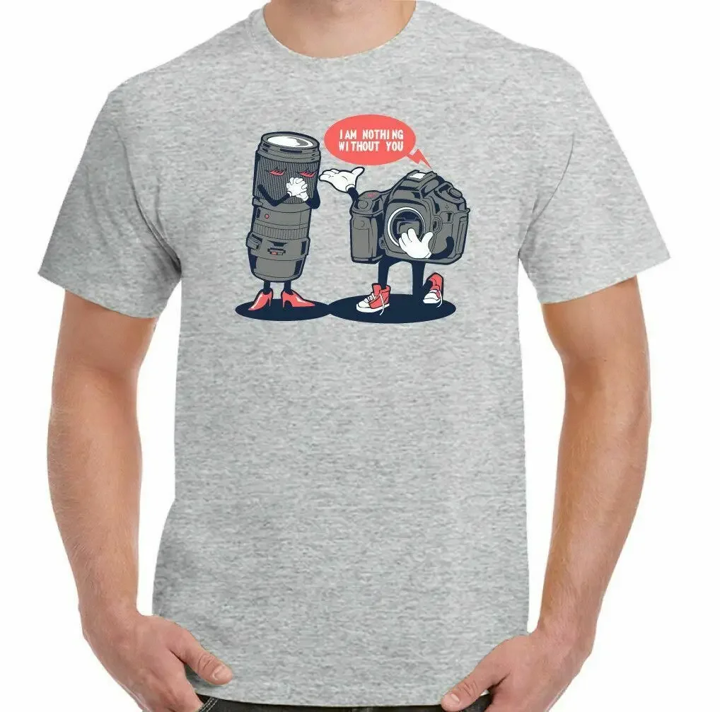 Photography T-Shirt Mens Funny Photographer Camera Lens Top Nothing Without You