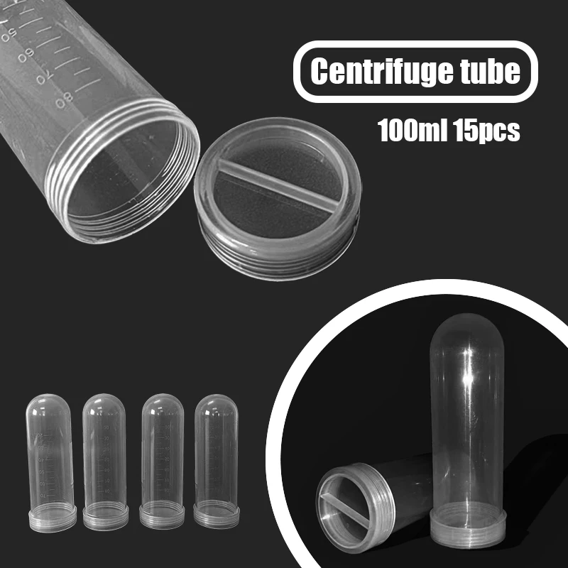 

Plastic Centrifuge Tubes With Clear Scale100 ml Test Tube Cover Graduation EP Sample Tube Pack of 15Pcs