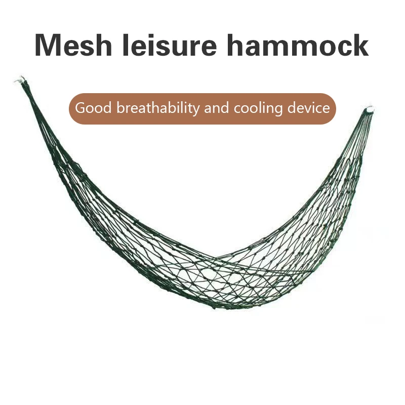 Outdoor Hammock Thickened Mesh Camping Hammock Nylon Rope Single Hammock Nylon Rope Mesh