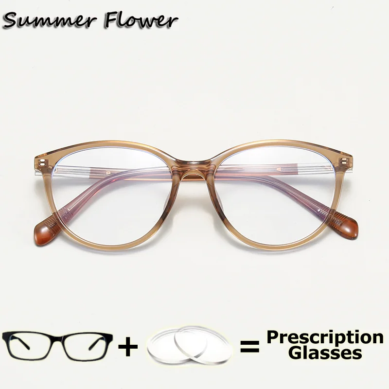 

Очки по рецепту, модные женские очки TR90 для близорукости, прозрачные линзы, бифокальные мультифокальные прогрессивные дизайнерские очки «кошачий глаз»