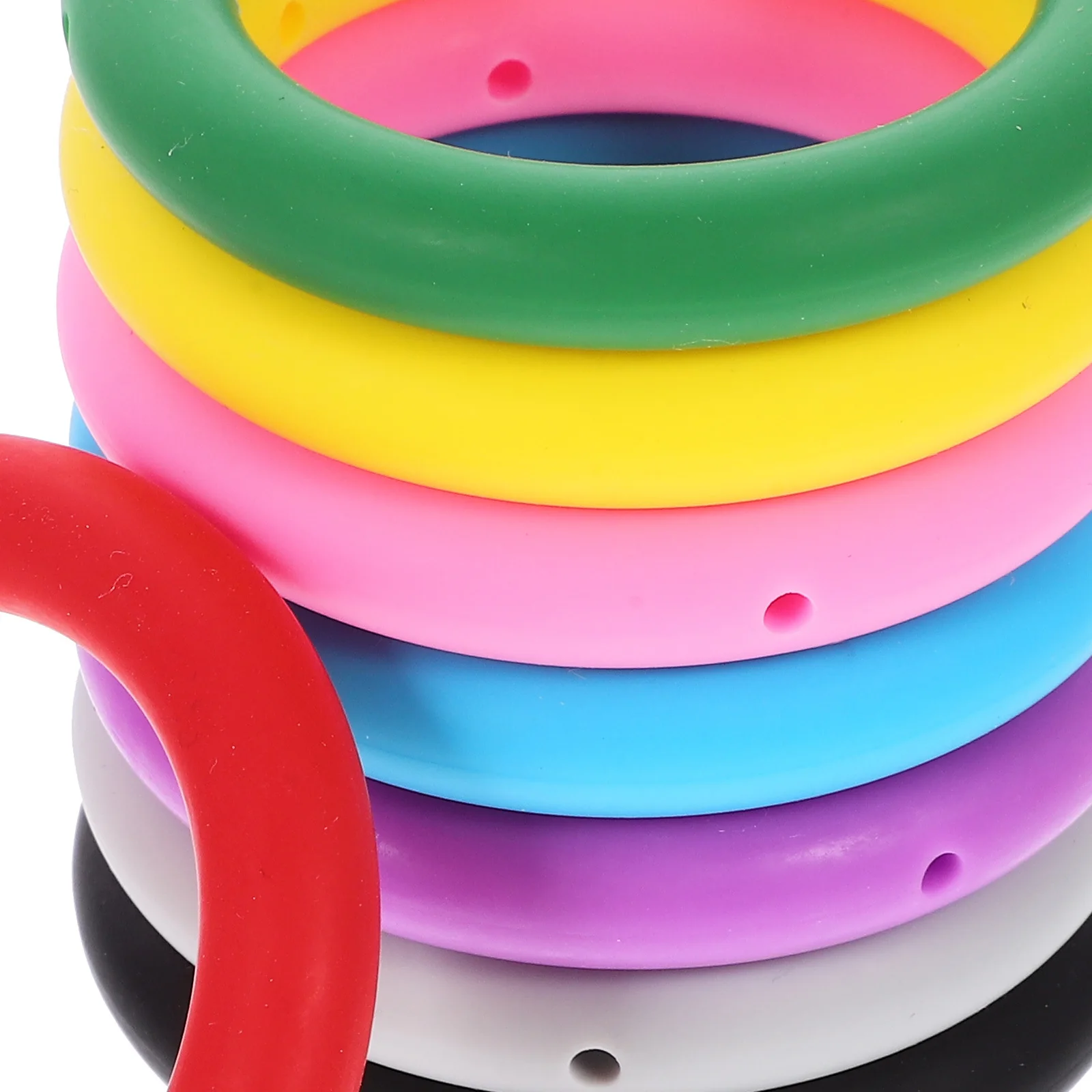 

8Pcs Silicone Rings for Keychain DIY Multi-Function Colored Round Circles Soft Touch Non-Irritating Skin Stylish Accessory