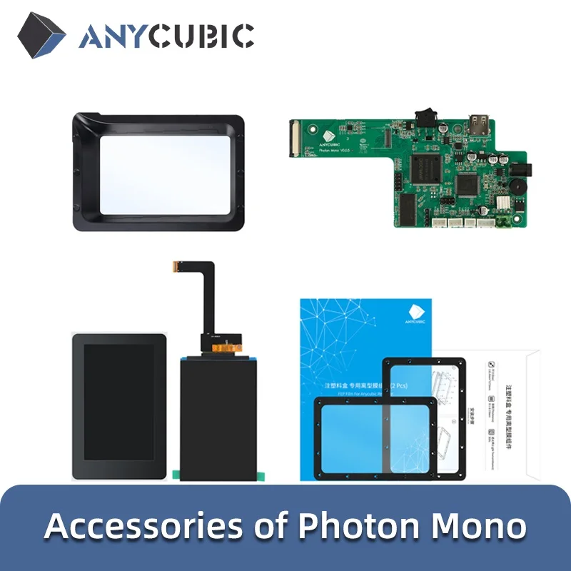 

ANYCUBIC Photon Mono Accessories UV Resin Vat Tank, 2K Monochrome LCD Screen, Mainboard, FEP Film