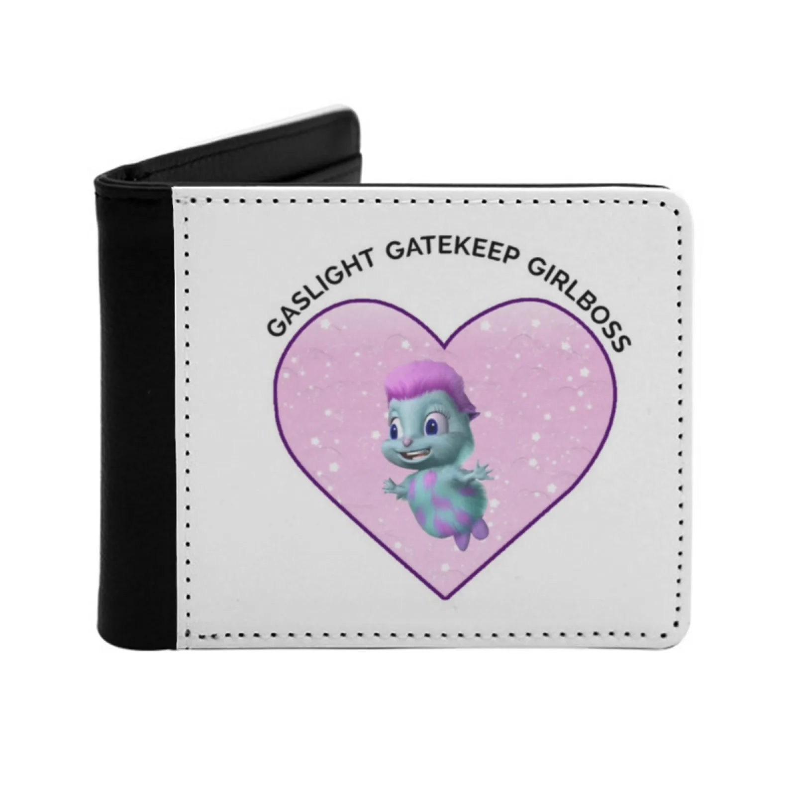 Gaslight Gatekeep Bibble Men Wallets Card Man Wallet Short Purse Bi-Fold Personalized Purses Bibble Funny Fairytopia Meme