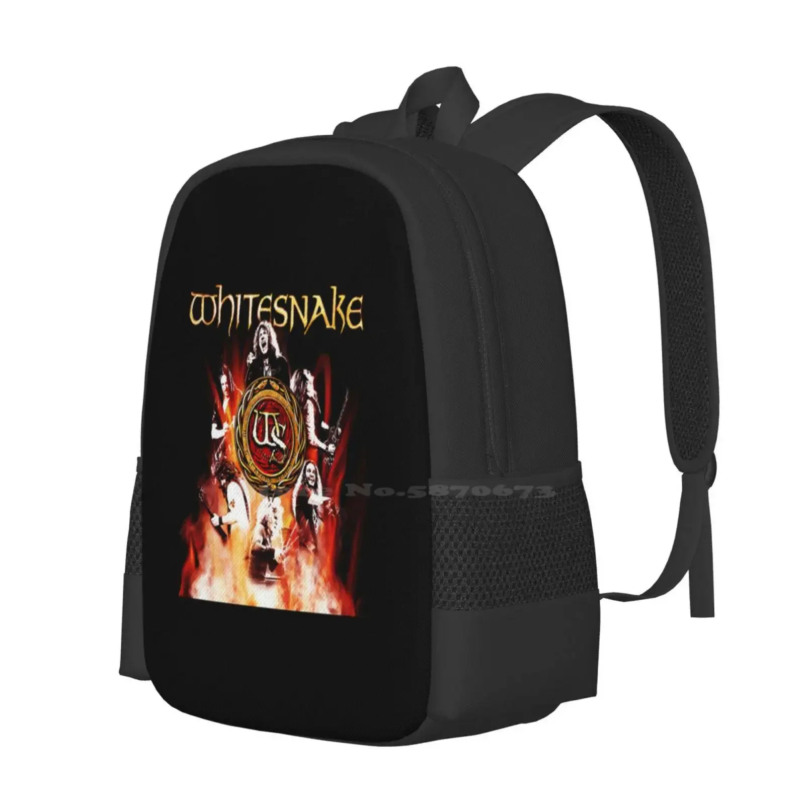 الرجعية Whitesnake الفرقة روك 90 الفن الموسيقى الكمال هدية مروحة رائجة البيع المدرسية على ظهره حقائب الموضة Whitesnake شعار Whitesnake