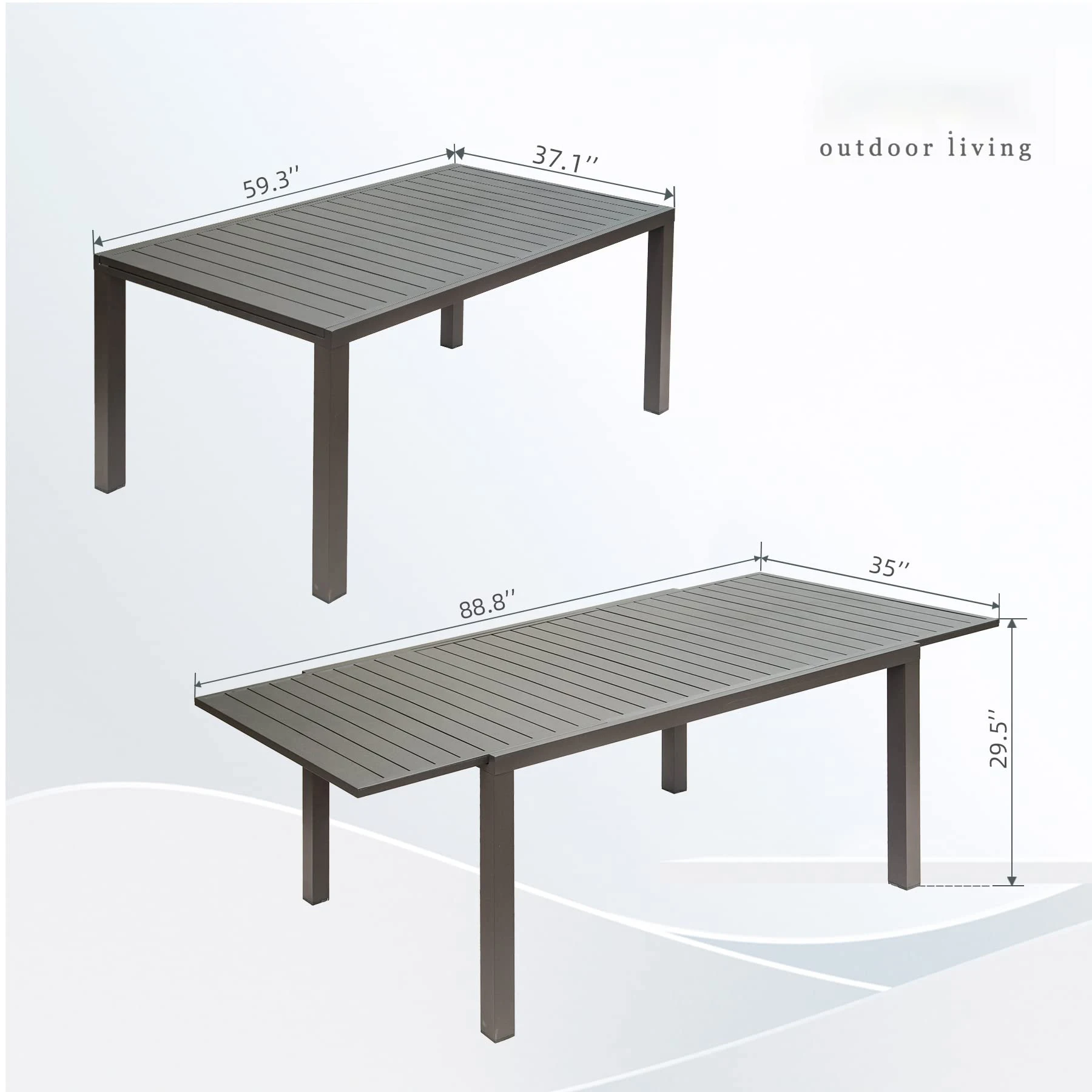 French Style Bistro Retractable Outdoor Dining Table For Cafe Hotel Patio Garden Terrace Restaurant Use