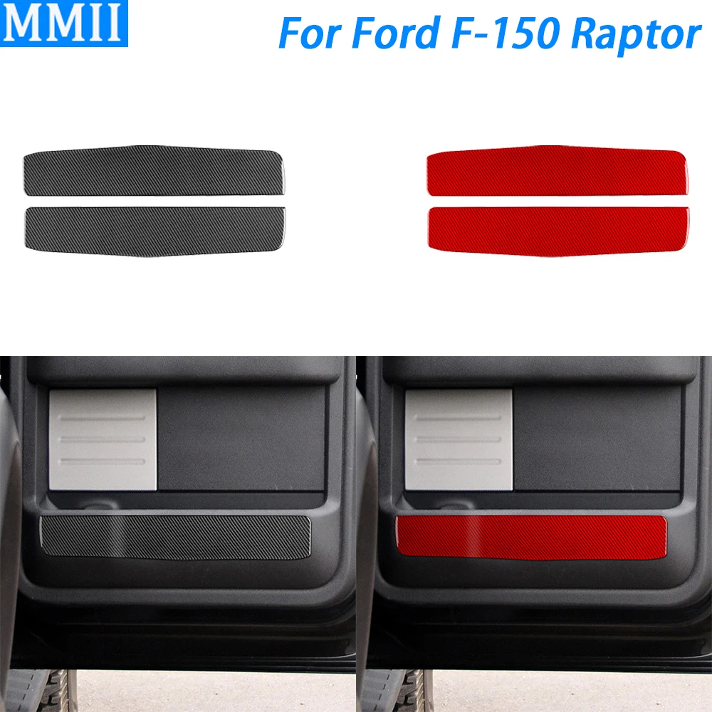 For Ford F150 Raptor 2009-2014 Real Carbon Fiber Rear Door Panel Cover Decorative Car Interior Decoration Accessories Sticker