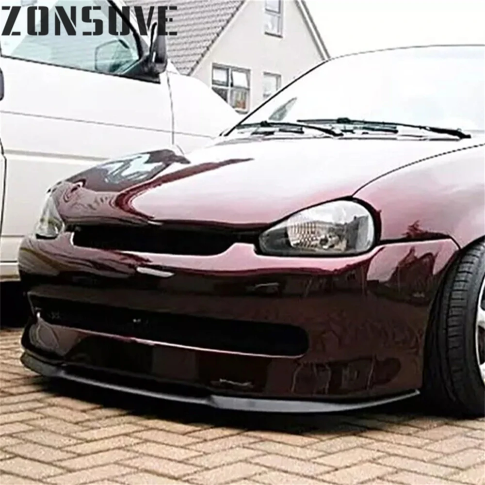 استخدام لأوبل كورسا B الفاصل الجبهة حافة مصد السيارة المفسد الجناح طقم الجسم قطع غيار السيارات ملحق 3 قطعة العالمي #5