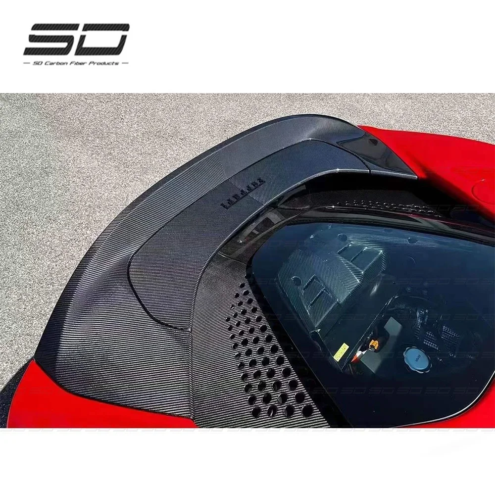 High Quality Dry Carbon Fiber Bodykit Car Accessories Assetto Fiorano Style Rear Spoiler Rear Wing   For  SF90