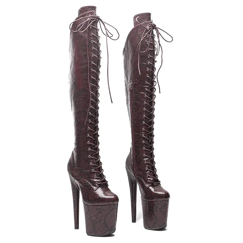 

Auman Ale New 20CM/8inches PU Upper Sexy Exotic High Heel Platform Party Women Boots Nightclubs Pole Dance Shoes 522