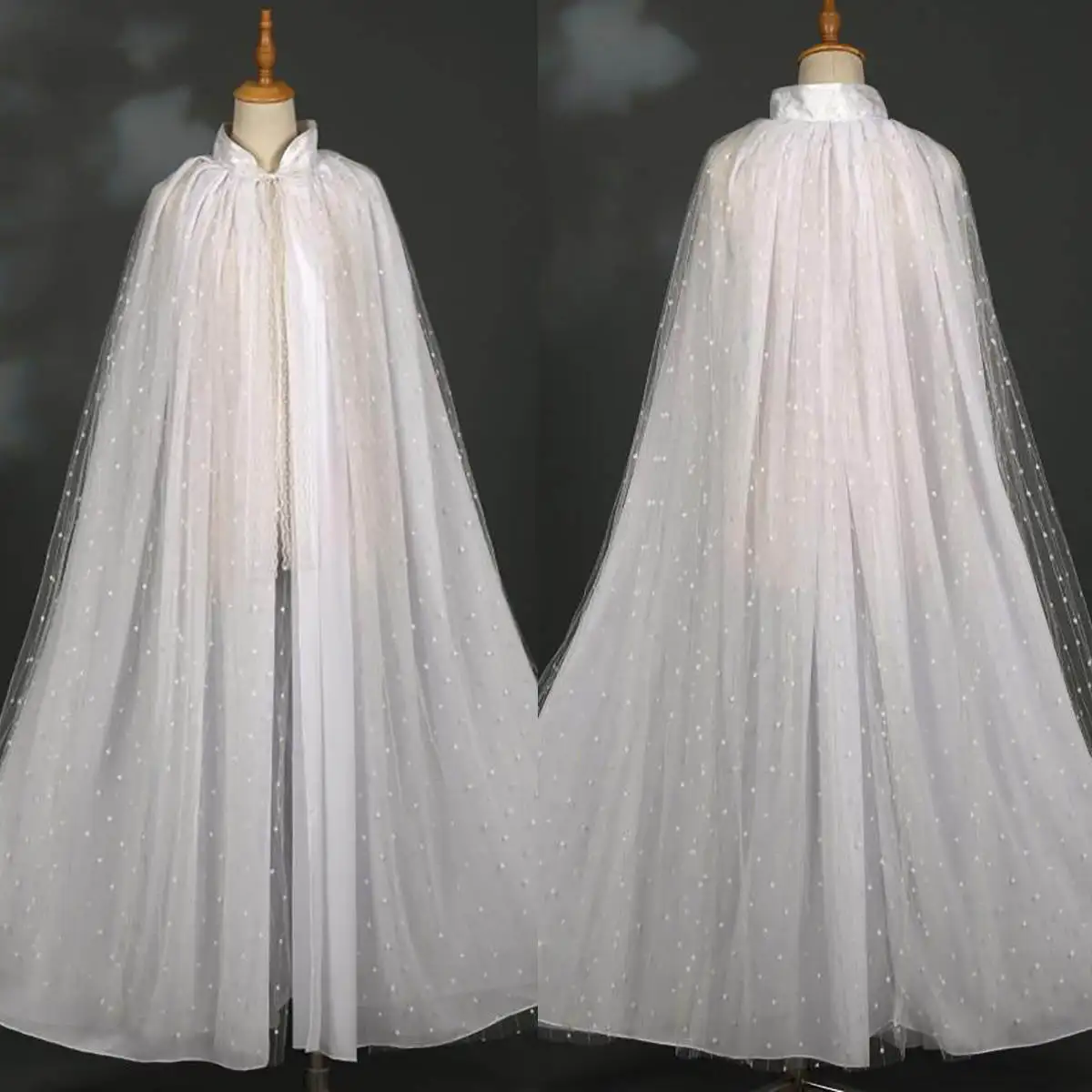 Chal de cuello alto sin mangas para vestido de novia sin tirantes, apliques de lentejuelas, envoltura de boda larga Vintage, alta calidad, hecho a medida