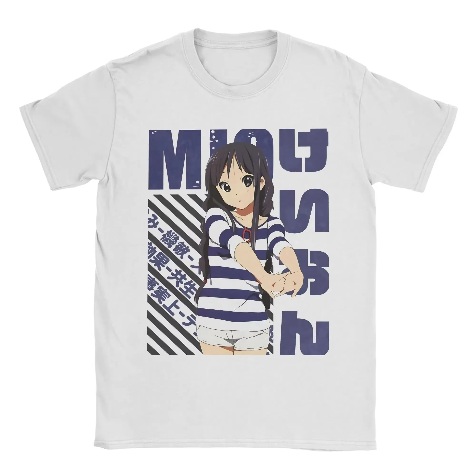 K ON Mio Akiyama Herren-T-Shirt aus Baumwolle im Vintage-Stil mit Rundhalsausschnitt und kurzen Ärmeln, Geschenk-T-Shirt, bequemes T-Shirt für Damen und Herren – Detail 7