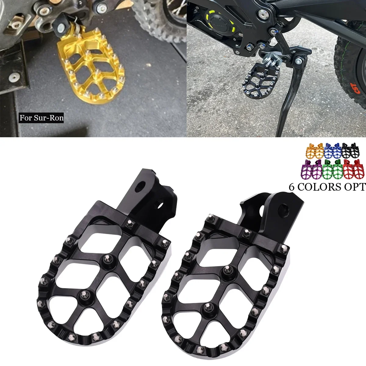 

Motorcycle CNC Footpegs Footrests Foot Pegs Rests Pedals Pad For Sur-Ron Sur Ron Surron X S Light Bee Off-Road Electric Vehicle