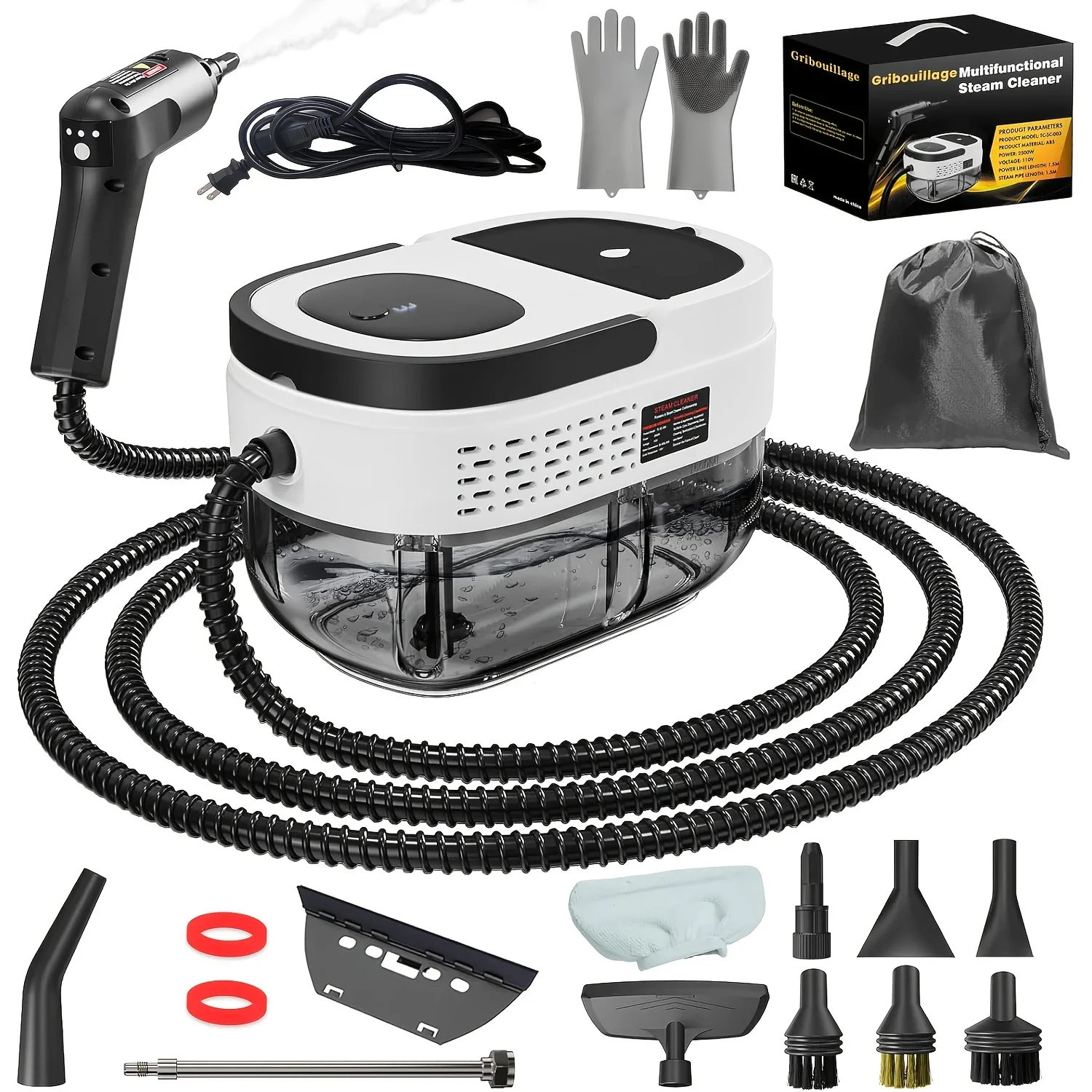

KEEHOME ERFEI Handheld Steam Cleaner, High Pressure Steam Machine, 54.1oz Water Tank, 3 Levels Adjustable Handle, Portable Cleaning Stea