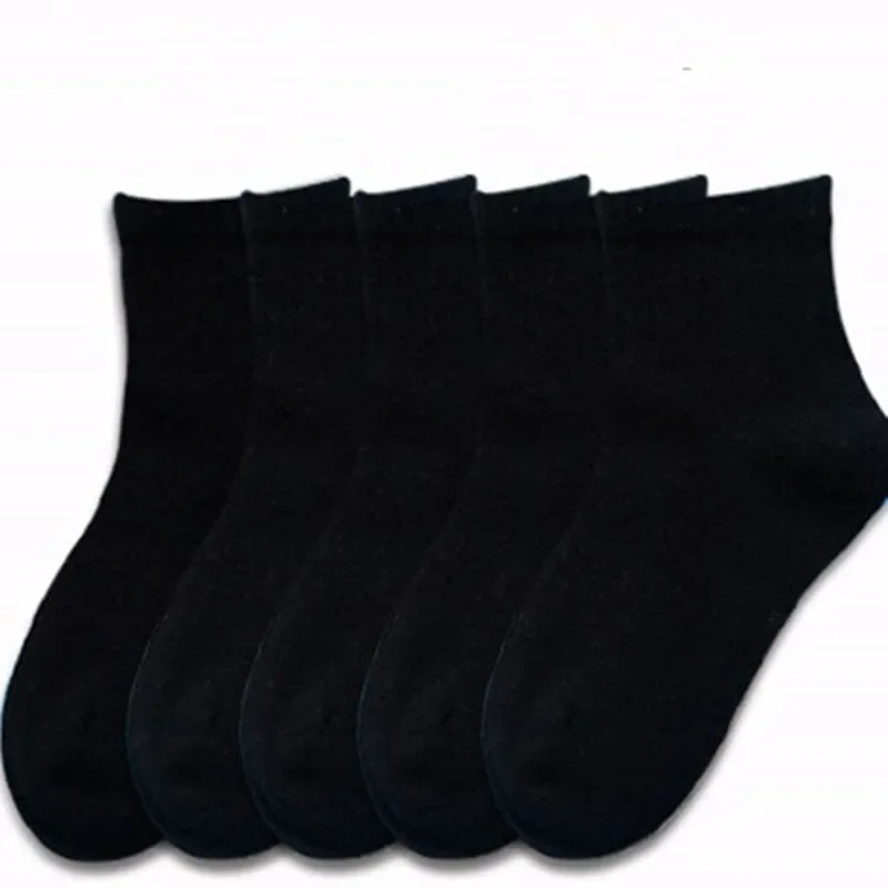 Lot de 5 paires de chaussettes de sport pour enfant, en coton, respirantes, couleur unie, blanc pur, pour garçon et fille de 1 à 12 ans