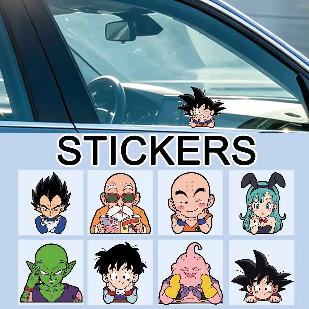 

Забавные универсальные светоотражающие наклейки DRAGON BALL GOKU для защиты от царапин, для автомобиля, велосипеда, шлема, кружки, холодильника, декоративные стикеры