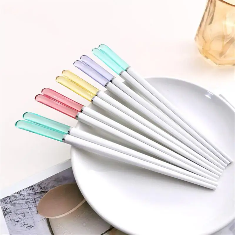 alloy chopsticks crystal head acrylic not easy to deformation Frosted non-slip Home Kitchen Dining restaurant Tableware