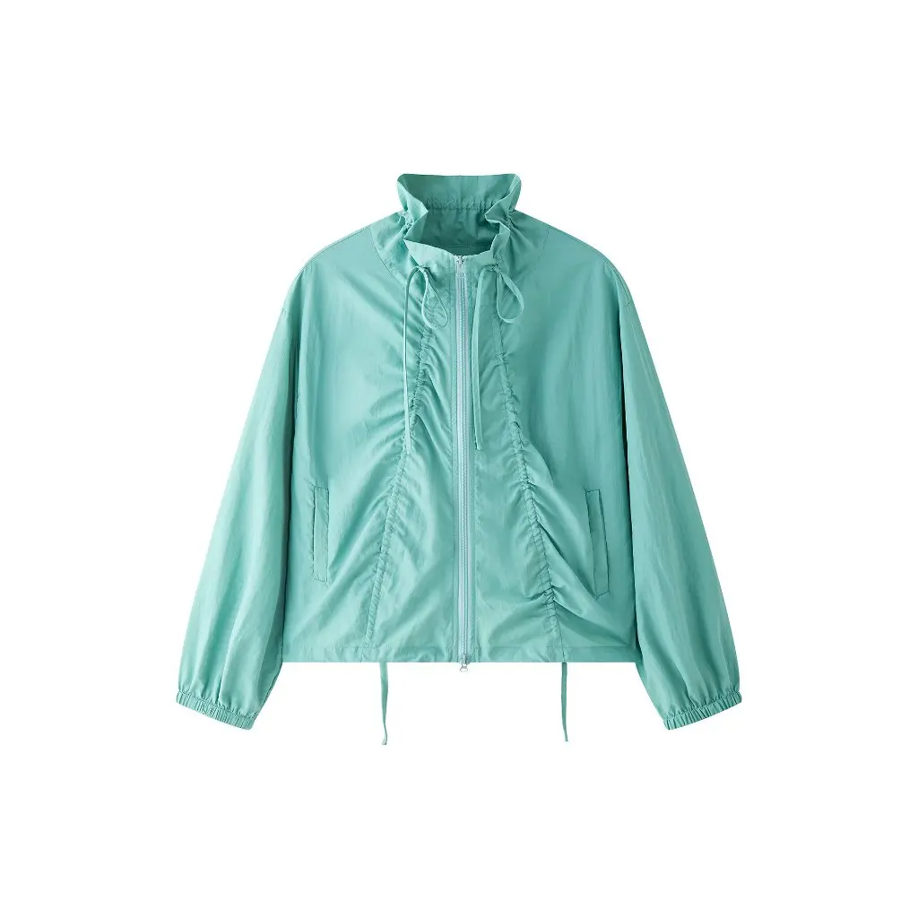 

Lufu Women's Pleated Sun Protection Jacket Spring New Korean INS Design Side Drawstring Lightweight Breathable Top