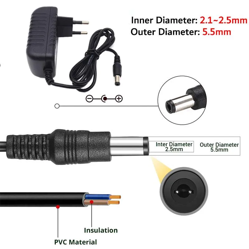 تحويل التيار الكهربائي الاتحاد الأوروبي 12 فولت 3A محول الإضاءة التيار المتناوب 110 فولت ~ 220 فولت إلى تيار مستمر 12 فولت LED محول الطاقة ل مصباح ليد كاميرا تلفزيونات الدوائر المغلقة راوتر #3