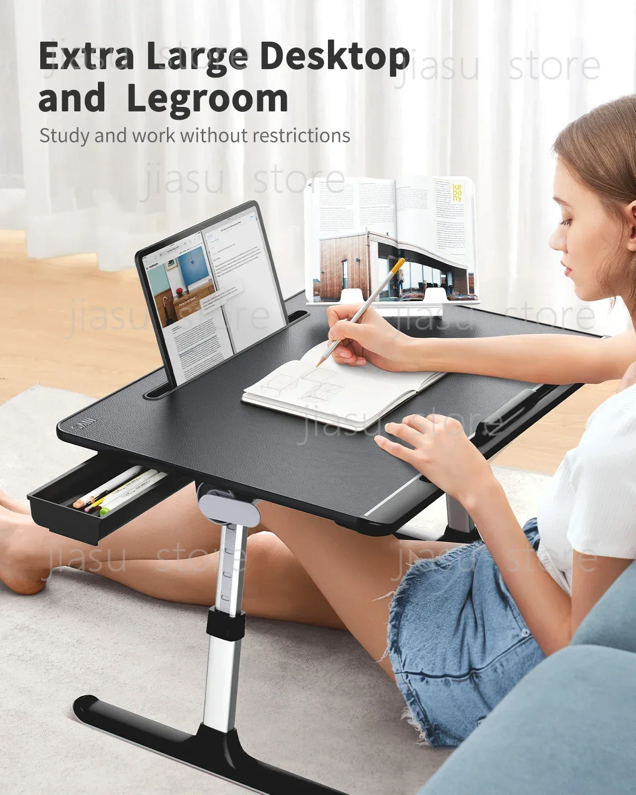 Angle Adjustable Laptop Stand Flexible Lap Desk Portable Study Table for Bed Car Sofa Computer Notebook Desk