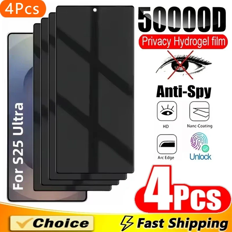 4 pezzi Privacy Idrogel Pellicola Per Samsung S25 S21 S22 S23 S24 Ultra S9 S10 Plus S20 FE Protezione Dello Schermo Per Galaxy Note 20 Ultra 10