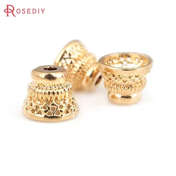 고품질 18K 골드 컬러 황동 비즈 모자 술 모자 고품질 Diy 쥬얼리 여성을위한 귀걸이 액세서리 만들기