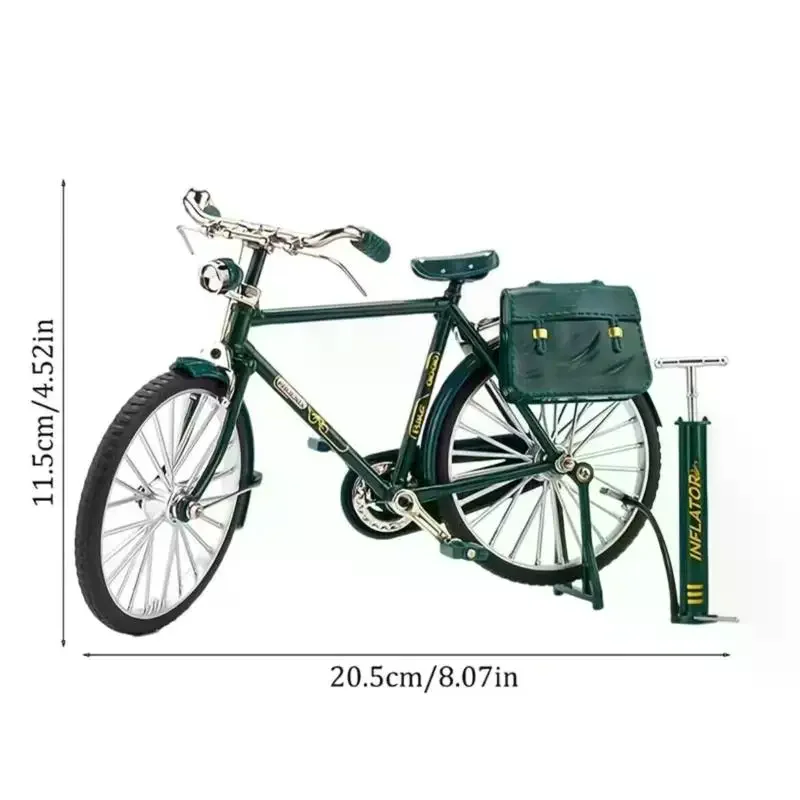 1 Set Simulation Collection Gifts 1:10 Model Mini Retro Alloy Bicycle Diecast Mountain Metal Bike With Inflation Pump Toys