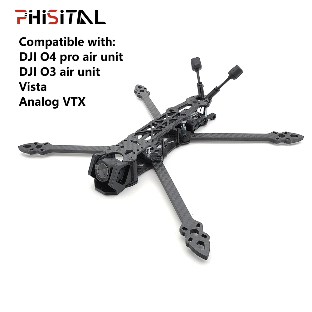 PhiSital MARK4 O4P FPV Frame Kit 5/7 inch Carbon Fiber for O4 Pro/O3/VISTA/Analog VTX Quadcopter Freestyle Drone Parts
