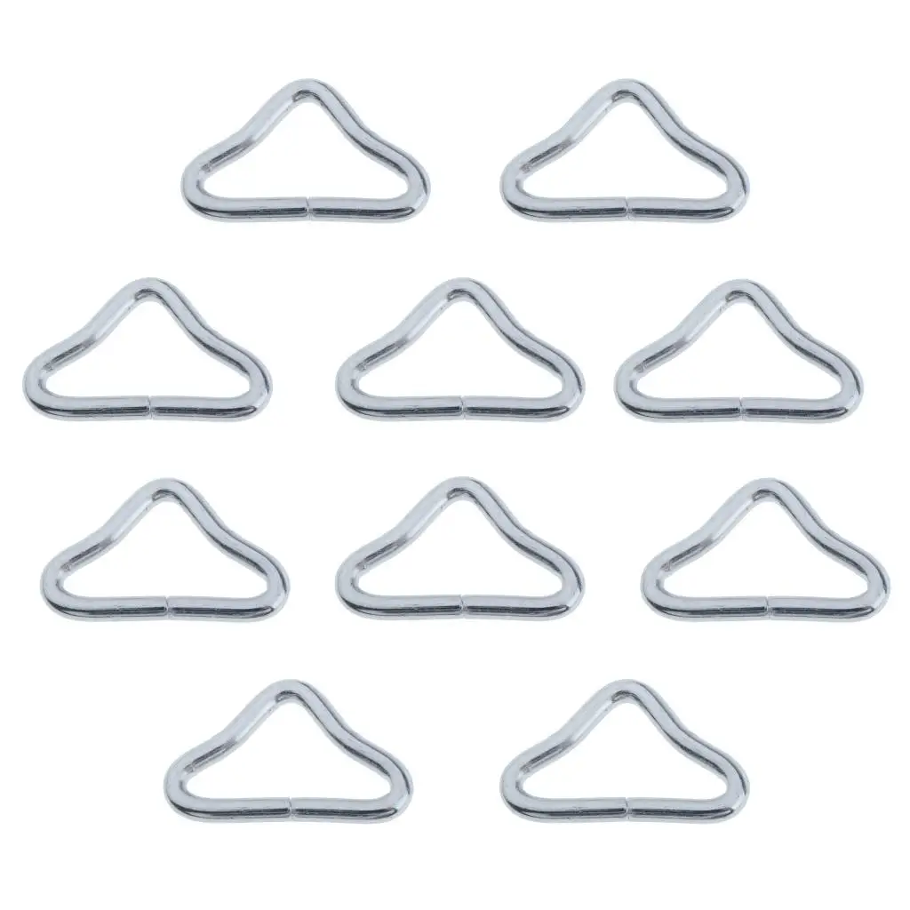 10pcs Silvery Triangle Rings Buckle,Triangle Loop Buckle for Handbags