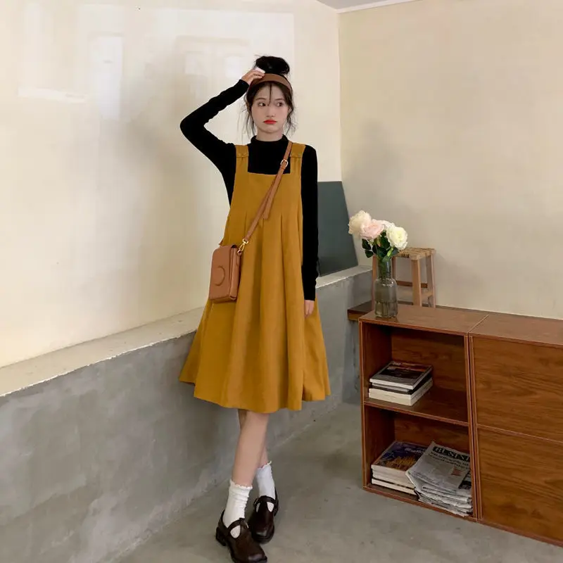 Dresses Women Pure Color Cute Schoolgirl Summer All-match Mujer Holiday Tender Loose Minimalist Fashion Student Casual Vestidos