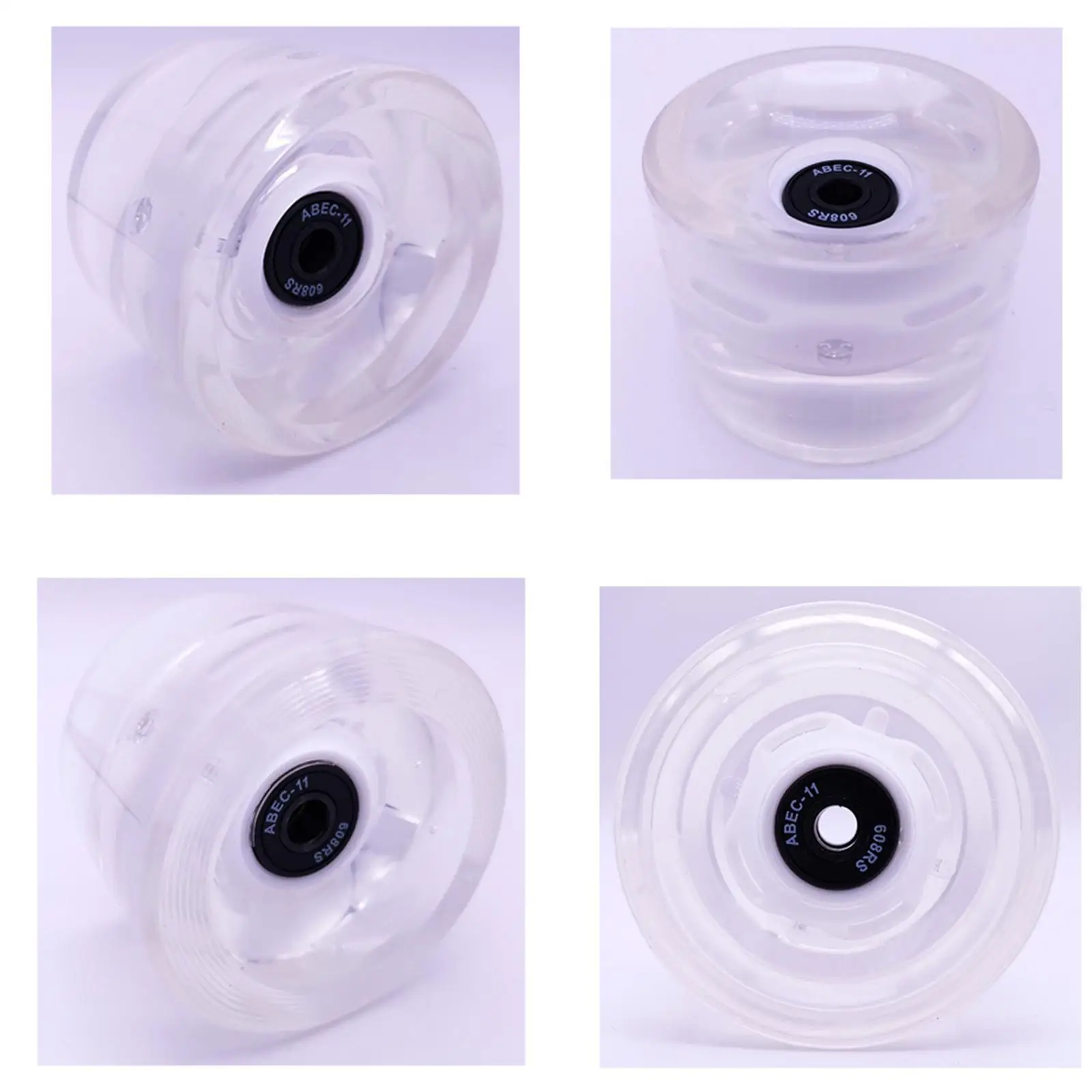 70mm Skateboard Wheels Longboard Wheels Soft LED Flash PU 4Pcs Replacement Asphalt for Park Double Row Skating
