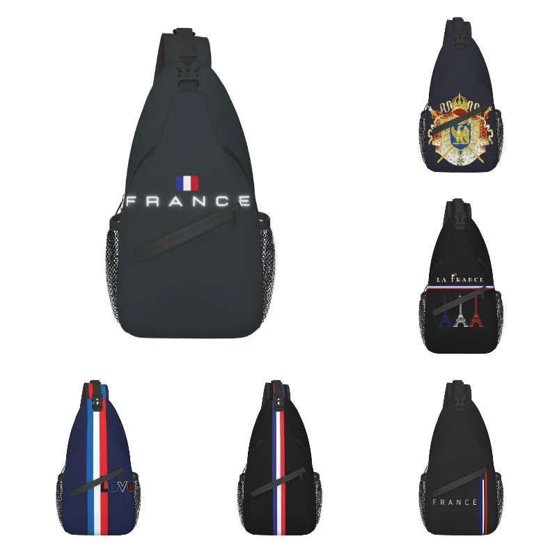 

France Flag Sling Bag for Traveling Men French Patriotic Crossbody Chest Backpack Shoulder Daypack