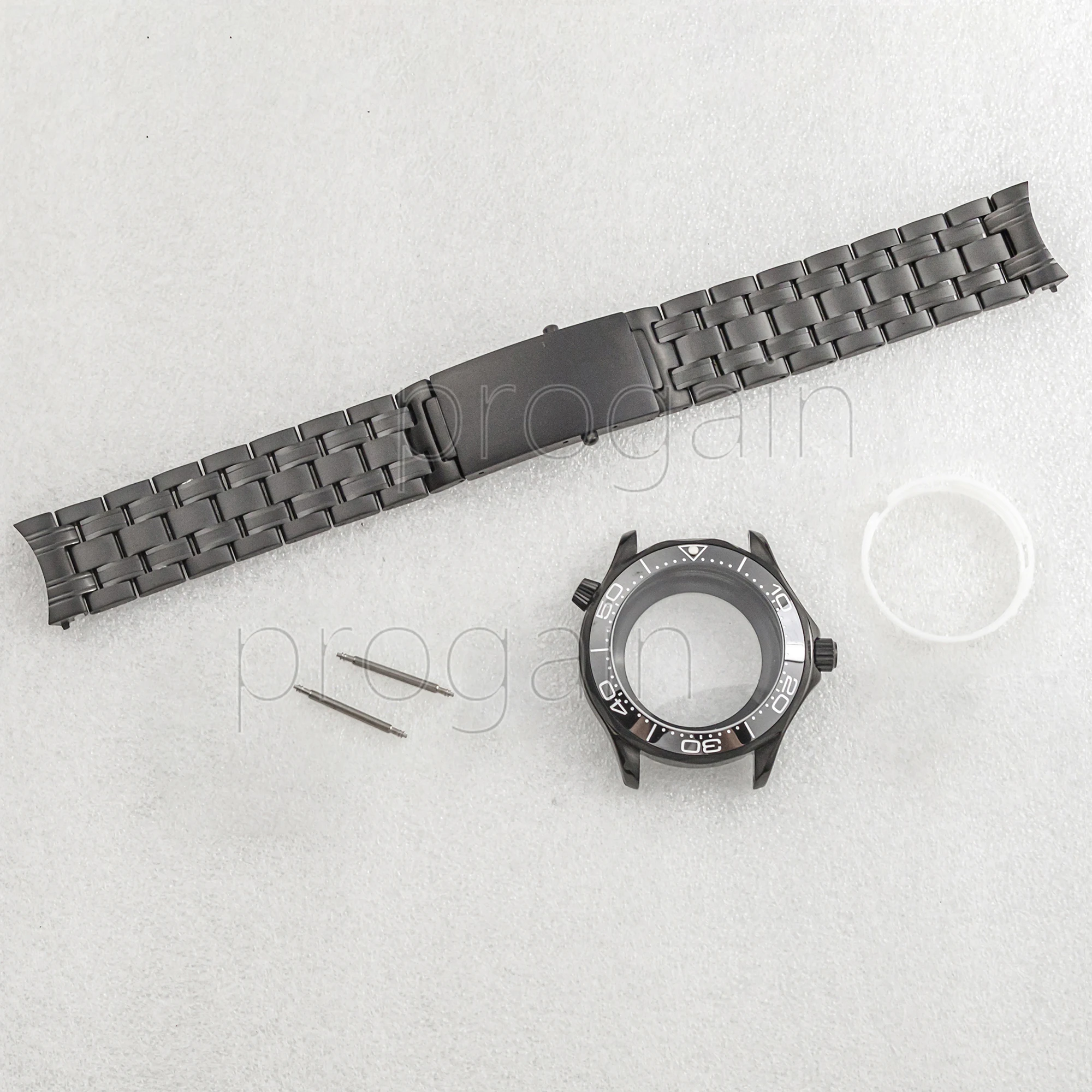 For Seamaster 300 NH35 Case 41mm Watchcase 21mm Strap Stainless Steel Sapphire Crystal fit NH36 Automatic Movement Parts