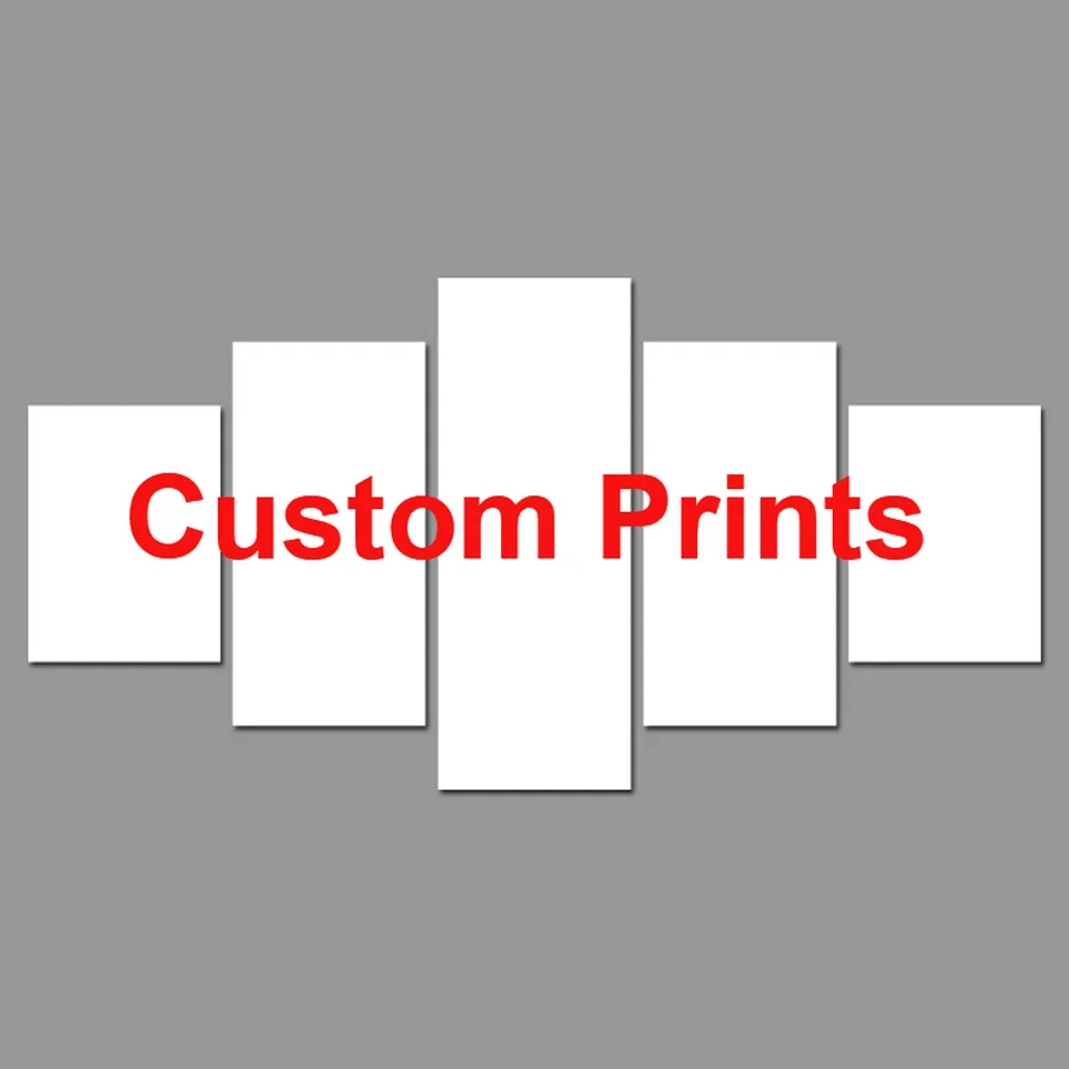 No Framed or Framed Customized Prints Painting Custom Made Canvas Picture 5 Pcs Kit Modular Home Decor
