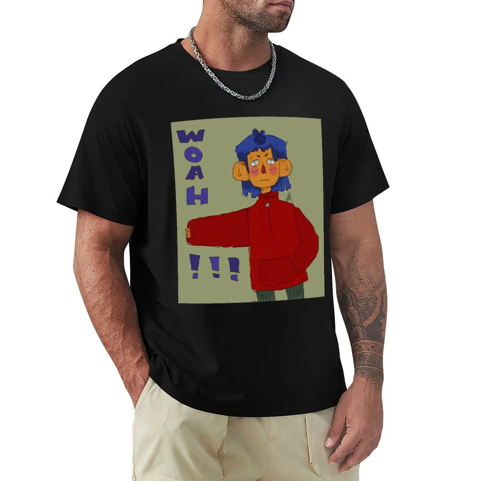 

woah!!! T-Shirt kawaii clothes funny shirt cotton T-shirts oversize man clothes men clothing