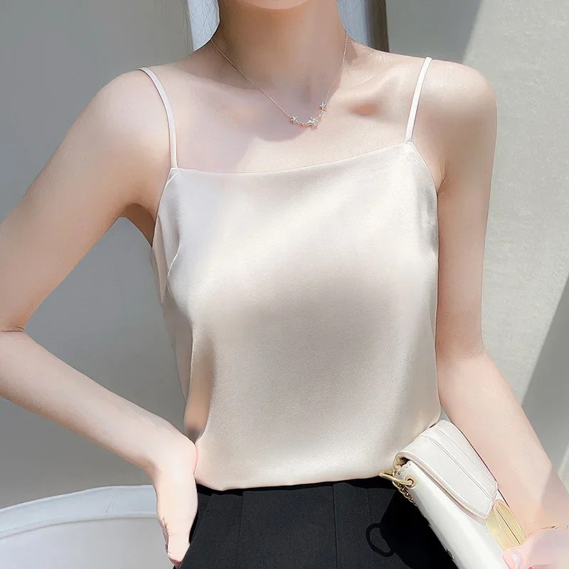 Casual Women Camis Tops Solid Spring Summer Tops Sexy Bottoming Tank Tops Office Lady Top 2024 Fashion Korean Camis Tank Top