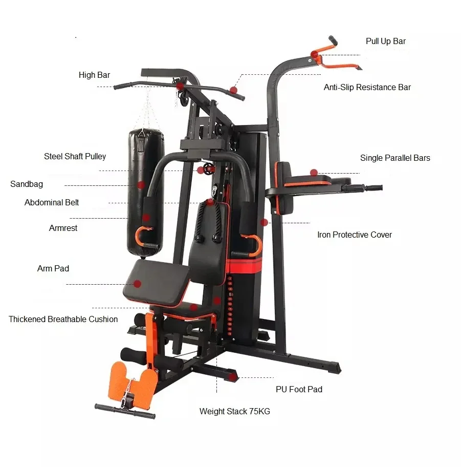 Mutli Function Station Professional Multi Gym 3 Station Homeuse Multi Station Gym Equipment