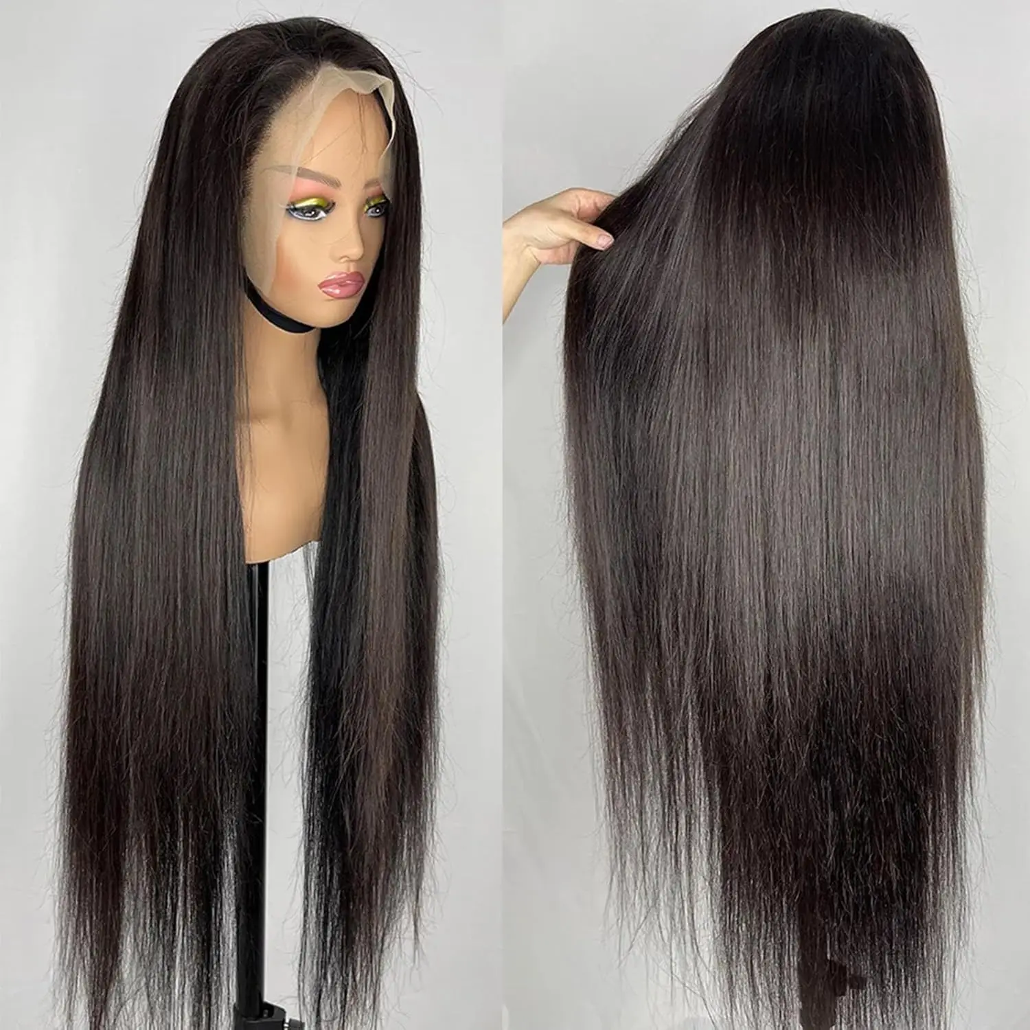 13x4 13x6 HD Transparent Straight Lace Front Wigs  32 34 36  Human Hair  360 Lace Frontal Wigs Brazilian   lace  Closure Wig