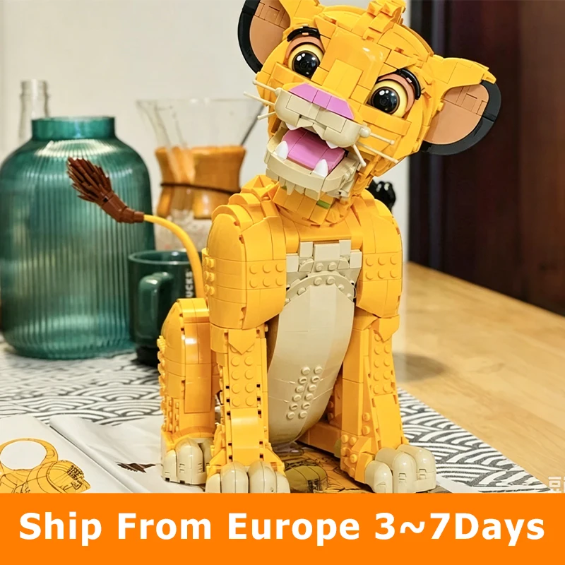 Briques de construction Le Roi Lion, chiot de dessin animé et chat en smoking, décoration DIY faite à la main, cadeau d'anniversaire ou de Noël, compatible avec les briques
