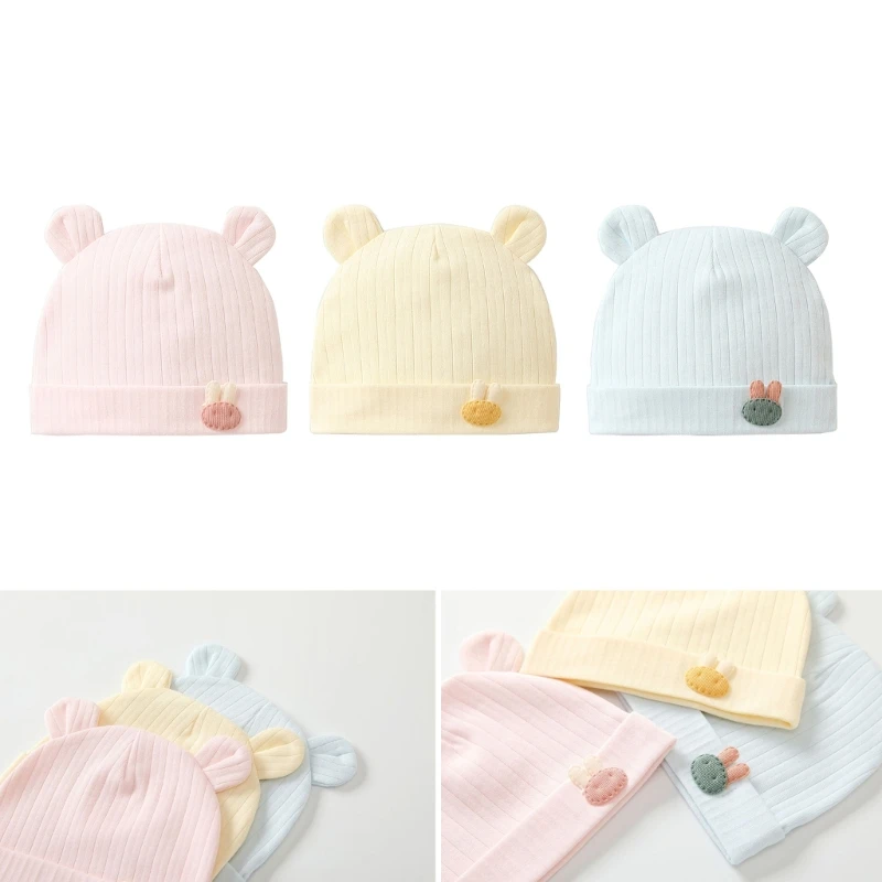 Upgraded Newborn Baby Hat Bear Ears Infant Cap Baby Boy Girl Toddler Hats Infant Beanie Cap for Spring Autumn Durable