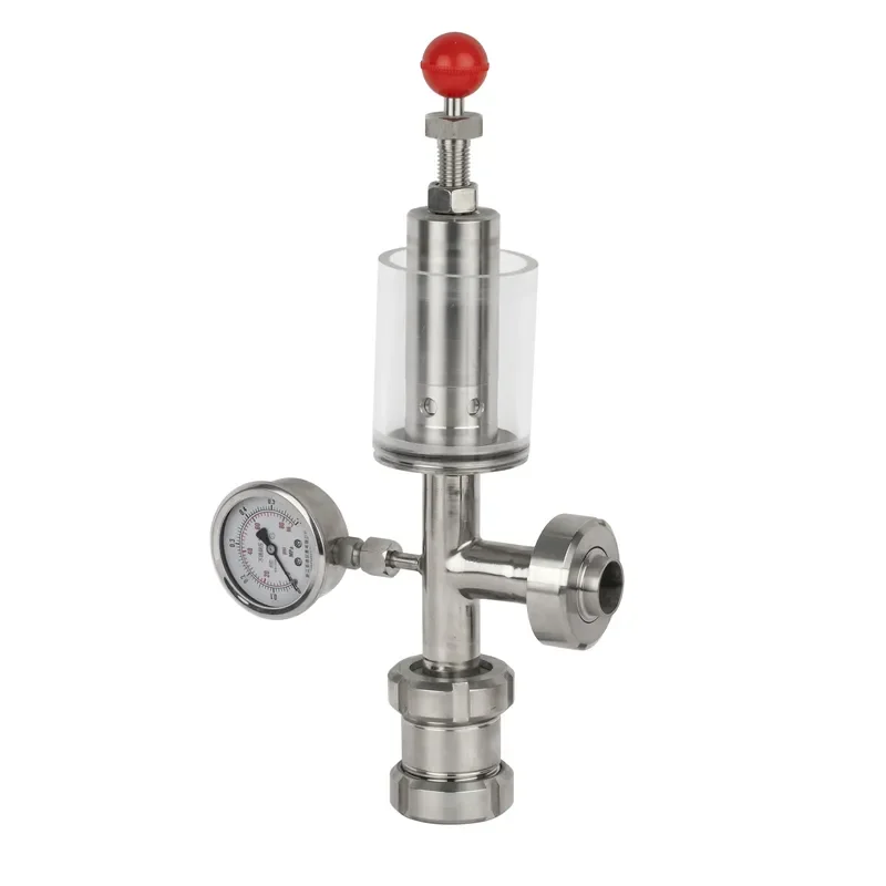 Stainless Steel Sanitary SS304 Dashboard Unions Pressure Reducing Relief Valve Spunding Valves 1-1.5