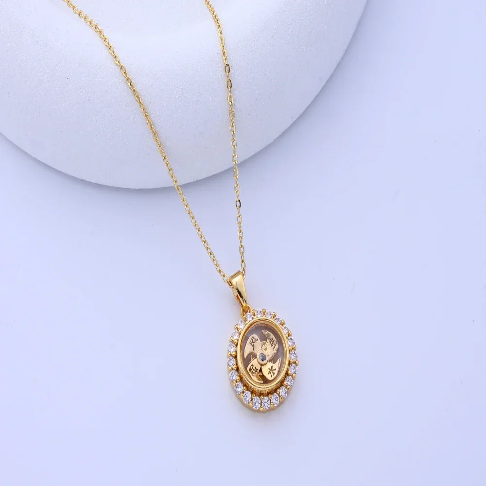 ヴィンテージ風ダイヤモンド象嵌回転ネックレス |   エレガントな装飾のためのユニセックスジュエリーペンダント