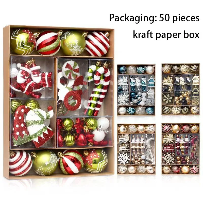 

Christmas Ball Ornaments Set Christmas Tree Hanging Decora Xmas Tree Pendants Champagne Blue Black Red Wine Red Wedding