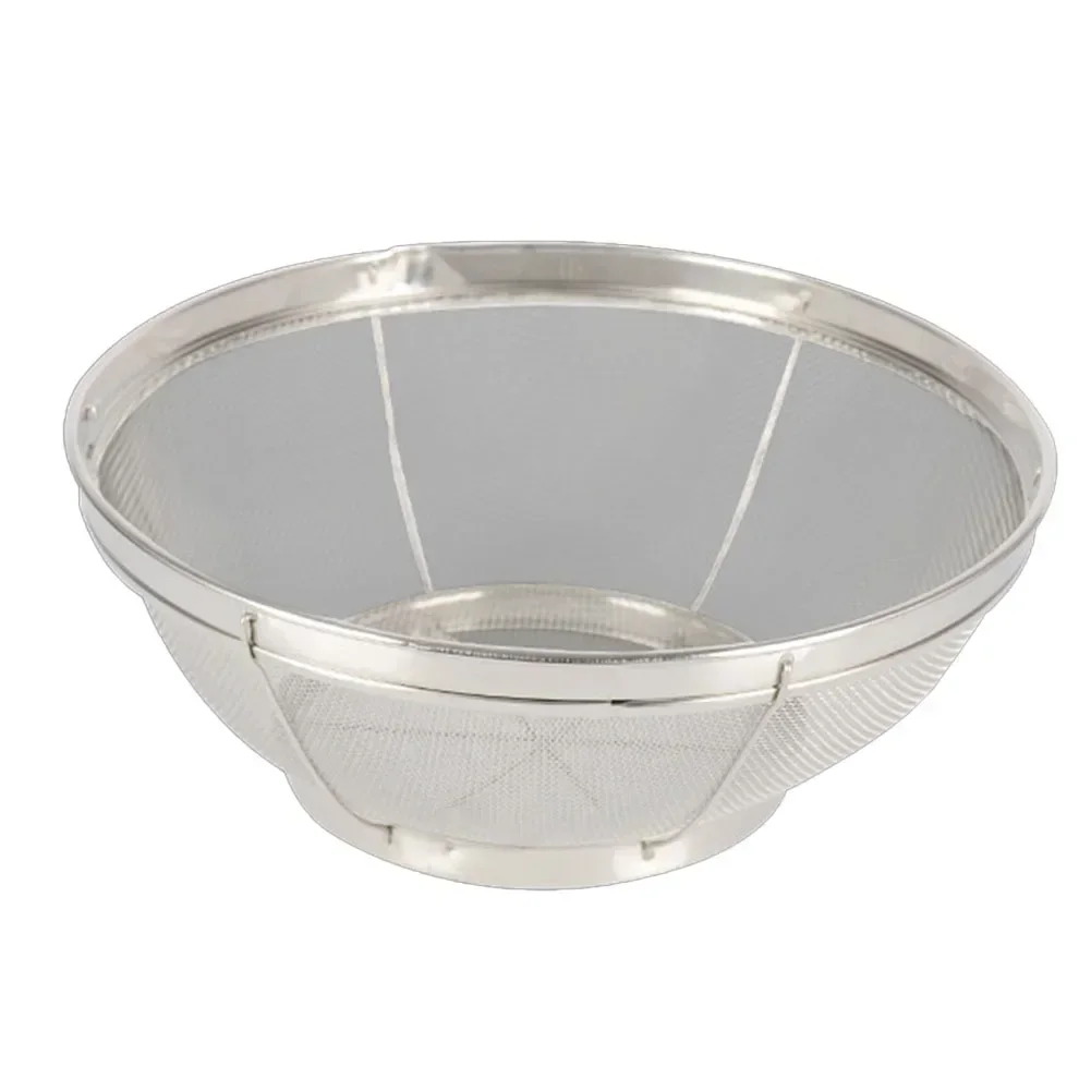 Large Metal Colander for Pasta Quinoa & Salad Fine Mesh Strainer Stainless Steel Rim & Base Non Slip Design 3 Sizes