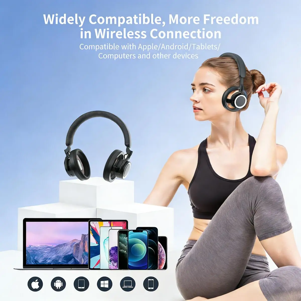 Over-Ear Wireless Bluetooth Headphones with 360 Surround Sound