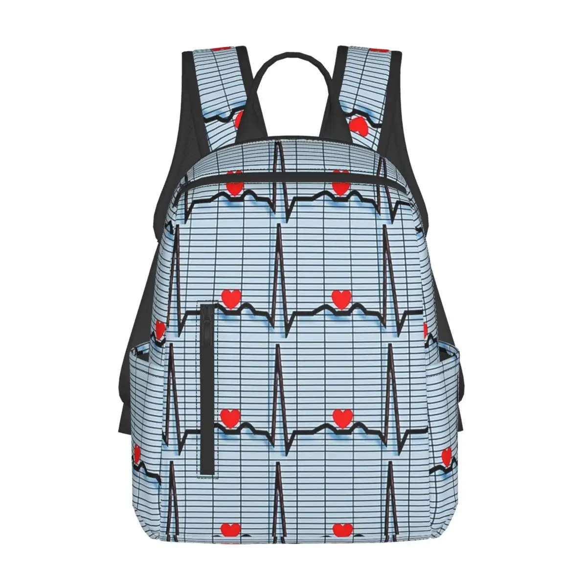 

EKG Cardiac Rhythm Strips Backpack Large Capacity Children BookBag School Bag Shoulder Bags for Men Women